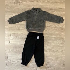 Splendid Charcoal Gray and Black Kids Jogger Set